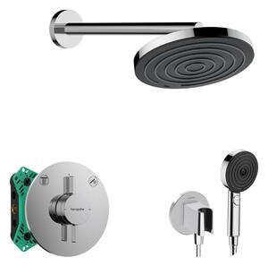 Hansgrohe - Zuhanyszett rejtett keverővel, testtel, 26 cm átmérővel, 3 fúvókával, krómozott SANI21HHH000