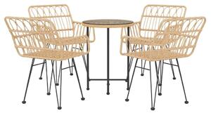 VidaXL Polyrattan Kerti Étkezőgarnitúra - 5 részes