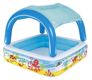 Bestway® 52192 medence, Coral reef, felfújható gyermekmedence tetővel, 1,47 x 1,47 x 1,22 m