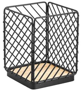 Laveo Oslo, evőeszköztartó 106x106x140 mm, fekete-barna, LAV-ELA_700A