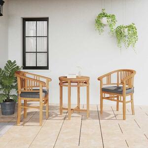 Szék párnával 2 pcs Barna 63 x 58 x 89 cm Tömör Teakfa