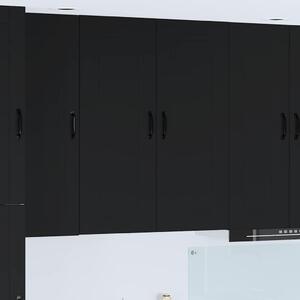 Fali konyhaszekrény polcokkal Fekete 80 x 31 x 100 cm Faanyag