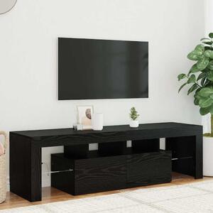 Fekete tölgy szerelt fa TV-szekrény LED-ekkel 140x36,5x40 cm