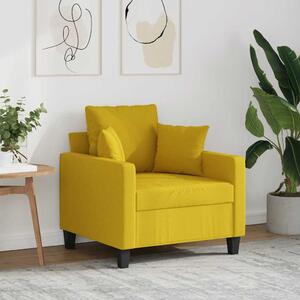 Világossárga szövet kanapéfotel 60 cm