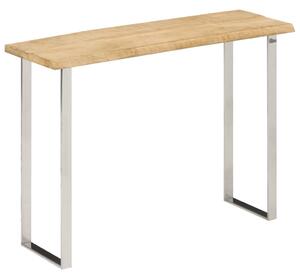 Tömör mangófa konzolasztal természetes éllel 105 x 33 x 76 cm
