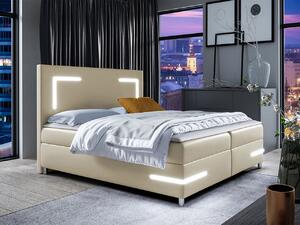 Z0ND0 Franciaágy 180 cm Frinesa LED (krém) (ágyráccsal és matraccal) (tárolóhellyel) (LED világítással). 1104334