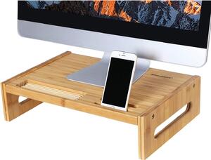 Bambusz monitor állvány, asztali rendszerező 10 cm magas | SONGMICS