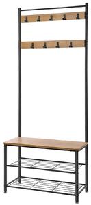 Kabáttartó állvány cipőtartóval 70x175x32 cm | VASAGLE
