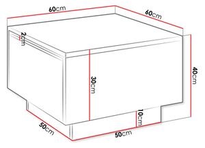 Z0ND0 Dohányzóasztal Nasonat 60 x 60 (fehér márvány) (tárolóhellyel). 1103740