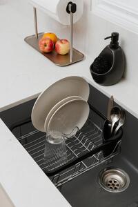 Umbra SINKIN MULTI Fekete-ezüst mosogatómedencébe és mosogató peremére helyezhető edényszárító
