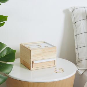 Umbra STOWIT MINI Fehér-Természetes fa ékszertartó doboz
