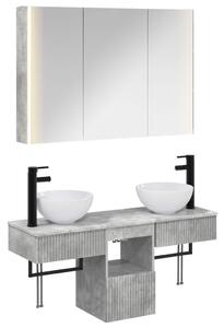 Fürdőszobai Szekrény Szett 4 pcs Betonszürke