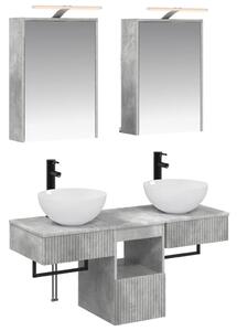 Fürdőszobai Szekrény Szett 5 pcs Betonszürke 43 x 16 x 62,5 cm