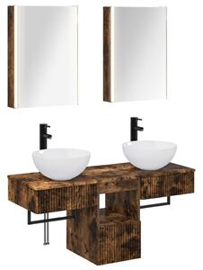 Fürdőszobai Szekrény Szett 5 pcs Füstös Tölgy