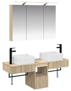 Fürdőszobai Szekrény Szett 4 pcs Sonoma Tölgy