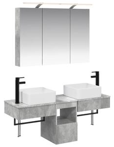 Fürdőszobai Szekrény Szett 4 pcs Betonszürke 100 x 14,5 x 70 cm