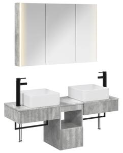 Fürdőszobai Szekrény Szett 4 pcs Betonszürke