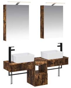 Fürdőszobai Szekrény Szett 5 pcs Füstös Tölgy 50 x 14,5 x 70 cm