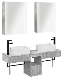 Fürdőszobai Szekrény Szett 5 pcs Betonszürke 53 x 15,5 x 70 cm