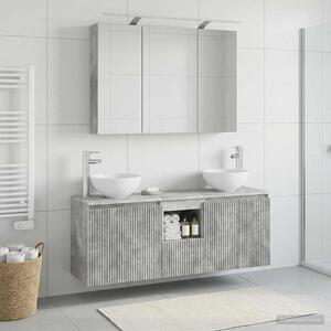 Fürdőszobai Szekrény Szett 4 pcs Betonszürke 100 x 14,5 x 70 cm
