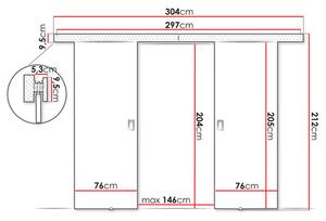 Tolóajtó Jowenton Duo 152 (sötét kőris) 