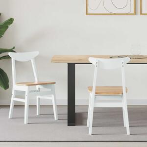Étkező Székek 2 pcs Fehér 42 x 47.5 x 81 cm Tömör Gumi Fa