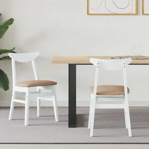 Étkező Székek 2 pcs Fehér 42 x 47.5 x 81 cm Tömör Gumi Fa