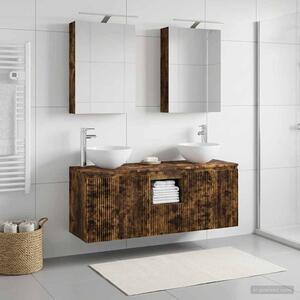 Fürdőszobai Szekrény Szett 5 pcs Füstös Tölgy 50 x 14,5 x 70 cm