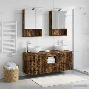Fürdőszobai Szekrény Szett 5 pcs Füstös Tölgy 50 x 14,5 x 70 cm