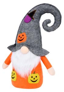 Dekoratív törp HALLOWEEN GNOME LED világítással, 40 cm - különböző színek Termék színe: Narancssárga