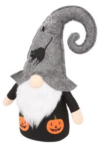 Dekoratív törp HALLOWEEN GNOME LED világítással, 40 cm - különböző színek Termék színe: Fekete