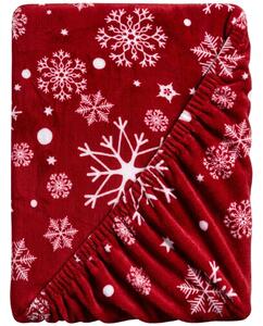 Mikroplüss lepedő SNOWFALL 90x200 cm piros