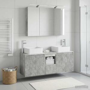 Fürdőszobai Szekrény Szett 4 pcs Betonszürke 100 x 14,5 x 70 cm