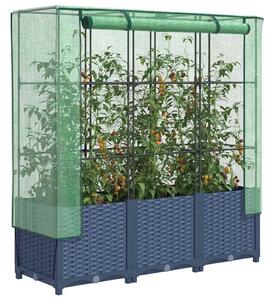 Rattan megjelenésű magaságyás melegháztakaróval 120x40x138 cm