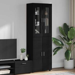 Magasfiú polcokkal FLORIN Fekete 60 x 35 x 182 cm Faanyag