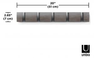Umbra FLIP 5 szürke-titánium kihajtható fali fogas akasztó