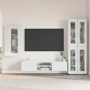 TV szekrény garnitúra FLORIN 3 pcs Magas Fényű Fehér Faanyag