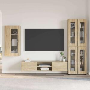 TV szekrény garnitúra fiókkal FLORIN 3 pcs Sonoma tölgy Faanyag