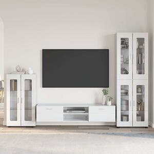 TV szekrény garnitúra FLORIN 3 pcs Magas Fényű Fehér Faanyag