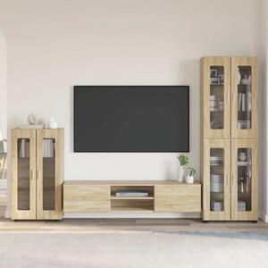 TV szekrény garnitúra fiókkal FLORIN 3 pcs Sonoma tölgy Faanyag