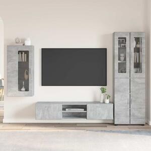 TV szekrény garnitúra fiókkal FLORIN 3 pcs Beton Szürke Faanyag