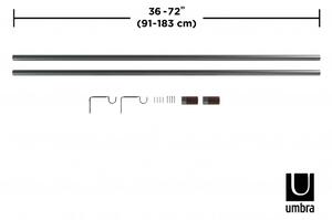 Umbra BLOK acélszürke állítható teleszkópos függönykarnis