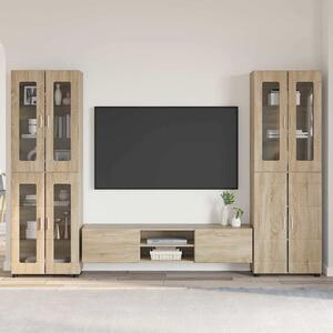 TV szekrény garnitúra fiókkal FLORIN 3 pcs Sonoma tölgy Faanyag