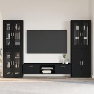 TV szekrény garnitúra fiókkal FLORIN 3 pcs Fekete Faanyag