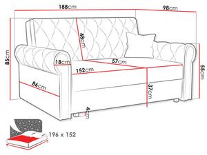 Z0ND0 Széthúzható kanapé Clovea Roma IV (szürke) (tárolóhellyel). 1105526