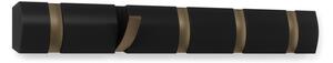 Umbra FLIP 5 bronz-fekete kihajtható fali fogas akasztó