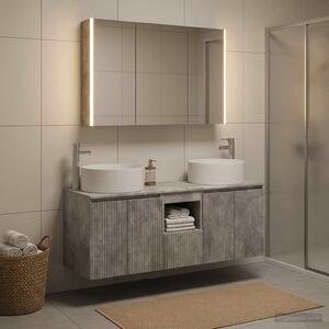 Fürdőszobai Szekrény Szett 4 pcs Betonszürke