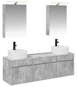 Fürdőszobai Szekrény Szett 5 pcs Betonszürke 50 x 14,5 x 70 cm