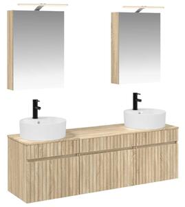 Fürdőszobai Szekrény Szett 5 pcs Sonoma Tölgy 50 x 14,5 x 70 cm