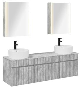 Fürdőszobai Szekrény Szett 5 pcs Betonszürke 53 x 15,5 x 70 cm